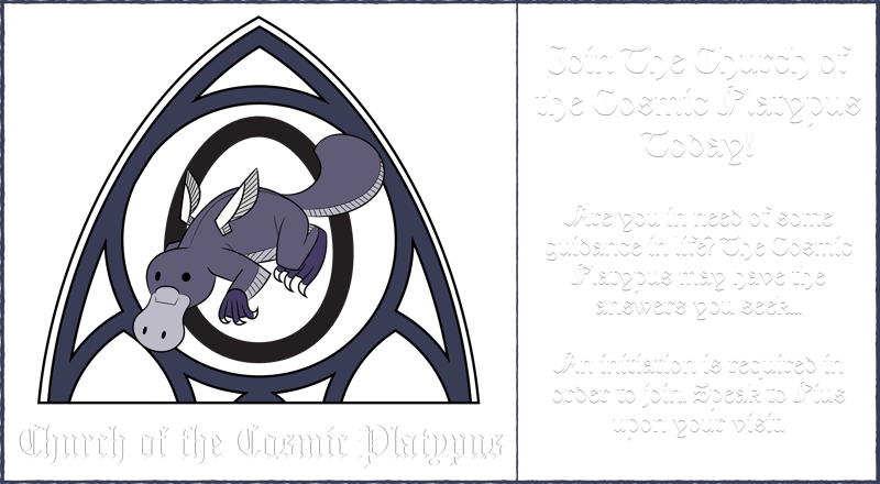 Join The Church Of The Cosmic Platypus Advert
